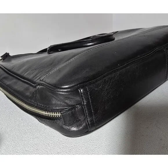 JACK SPADE FILE Laptop Bag Black Fulton Leather Briefcase MSRP $468 - Picture 10 of 16